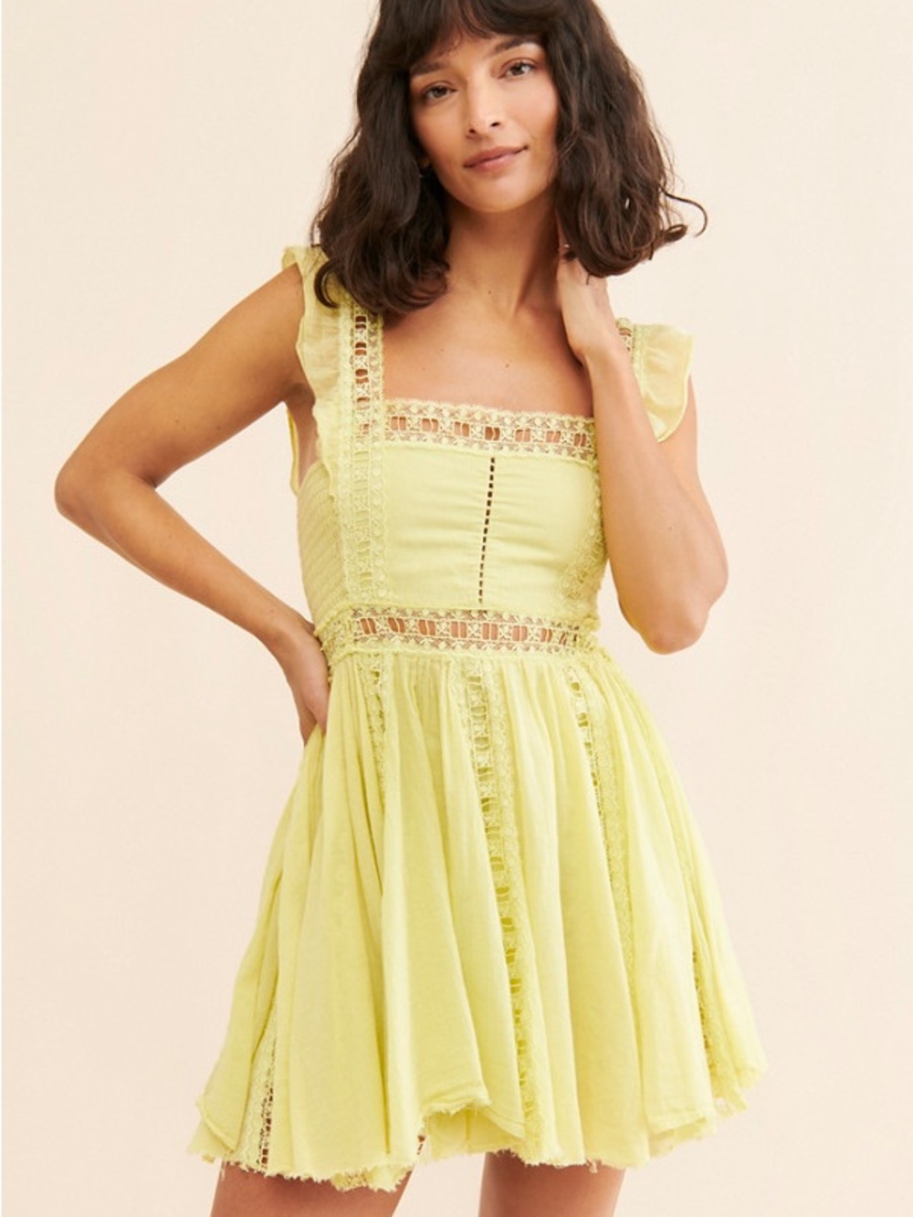 Free People Verona Dress in Lime XS